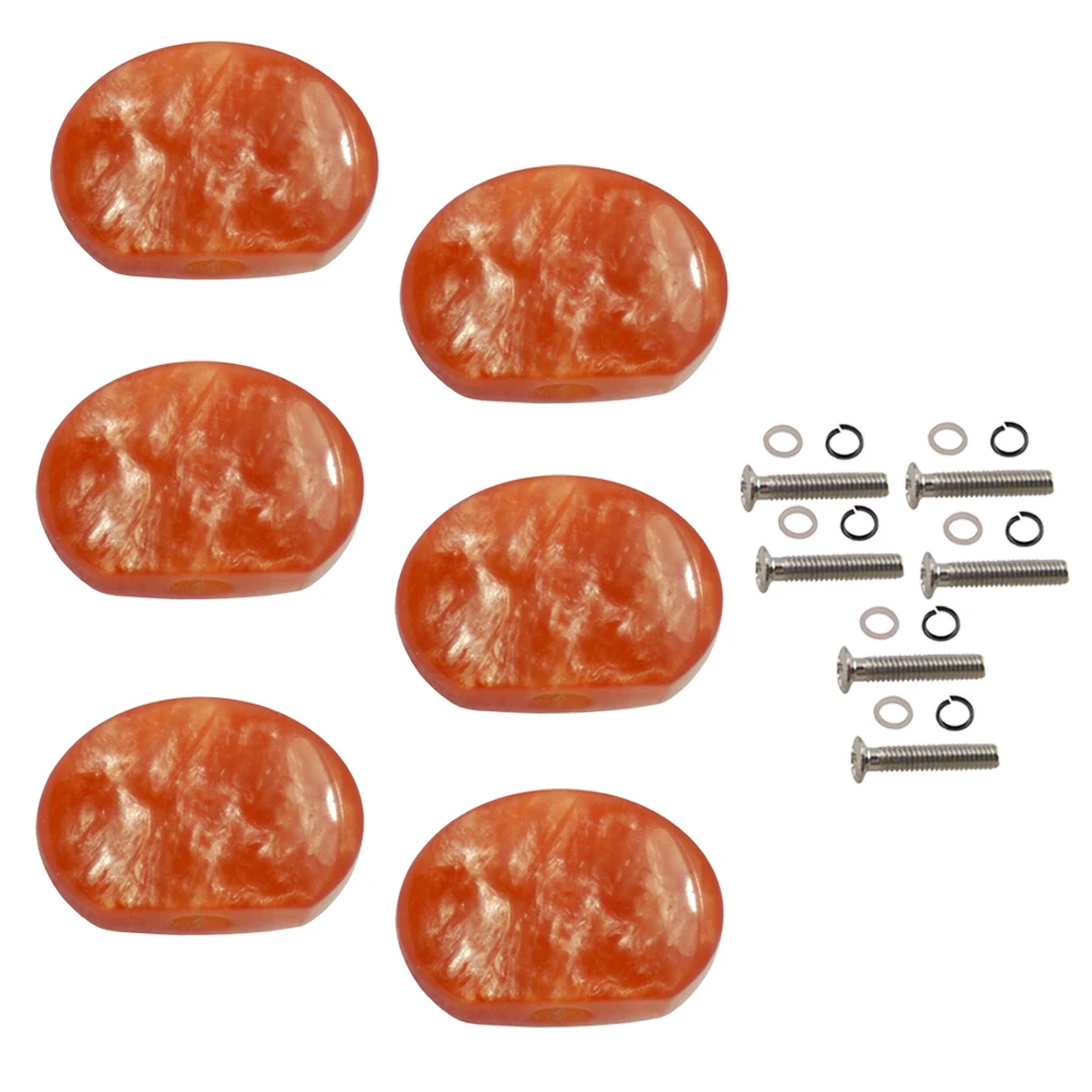 6 Pcs Guitar Tuning Pegs Keys Tuners Machine Heads Replacement Button Knobs Handle Cap