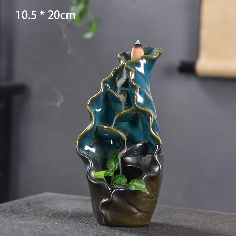 censer Горелка для благовоний, домашний декор, керамическая подставка для ароматических палочек, курильница+ 10 конусов для благовоний - Цвет: censer