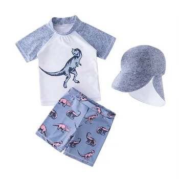 

Kids Baby Boys Short Sleeve Cartoon Dinosaur Tops Shorts Swimwear Swimsuit Hat Outfit baby kids boys clothes детская одежда New