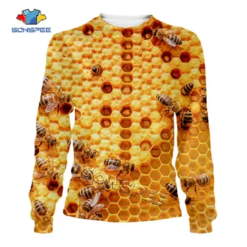 

SONSPEE Animal insect Bee Print Men Women Pullover Clothes Fashion Sweatshirt Hoodie Casual 3D Streetwear Hoody Long sleeve tops