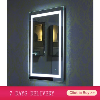 

LED Makeup Mirrors Bathroom Vanity Cosmetic Miroir Wall Mounted Lighted Smart Mirror For Bath Fixture With Touch Button HWC