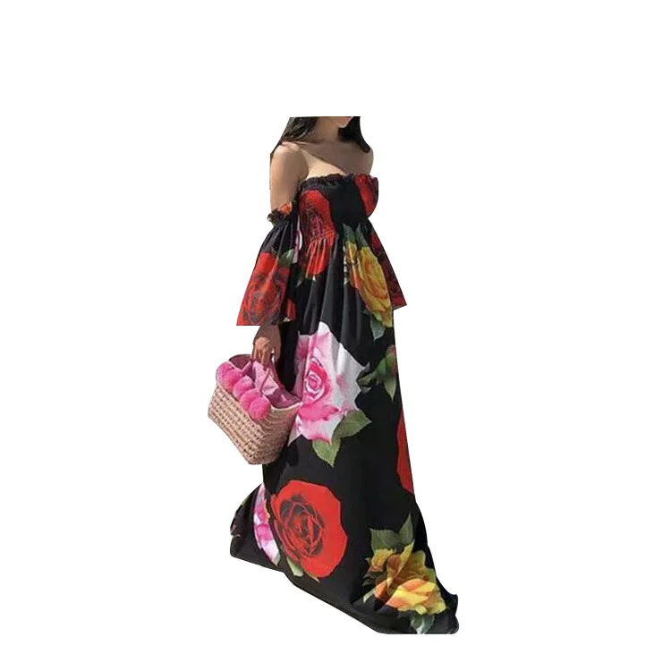 Vestidos Playeros Mujer, пляжное платье, длинное, бохо, шикарная одежда, платья Strandjurk, для девушек, свободное, летнее, повседневное, богемное, Солнцезащитная накидка - Цвет: Черный