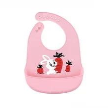 Детский нагрудник для кормления, милый мультяшный мягкий силиконовый водонепроницаемый нагрудник для детей, для мальчиков и девочек, регулируемый слюнявчик для еды