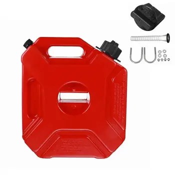 

5L Gas Container Backup Motorcycle Red Car Portable Jerry Can ATV Plastic UTV With Mount Anti Static Petrol Fuel Tank