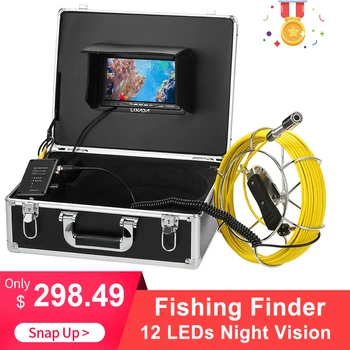 

Lixada 20M Drain Pipe Sewer Inspection Camera IP68 Fishing Camera 7" LCD Monitor 12 LEDs Night Vision Pesca Fishing Finder