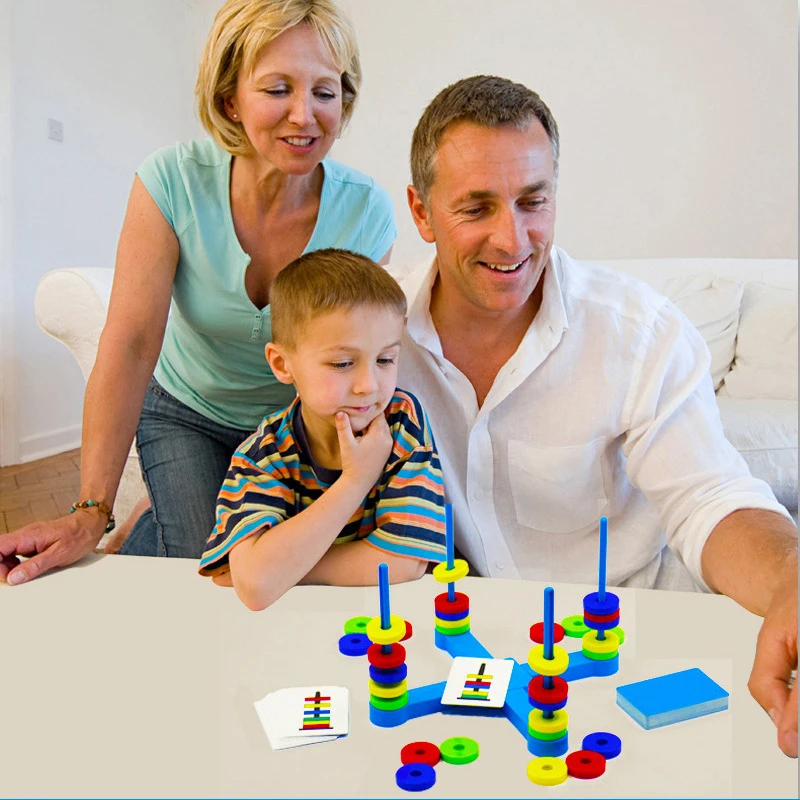 Kid Puzzle Board Game Toy Color Cognitive Science Learning Magnetic Ring Interactive Party Games Education Toy Gift For Children 2