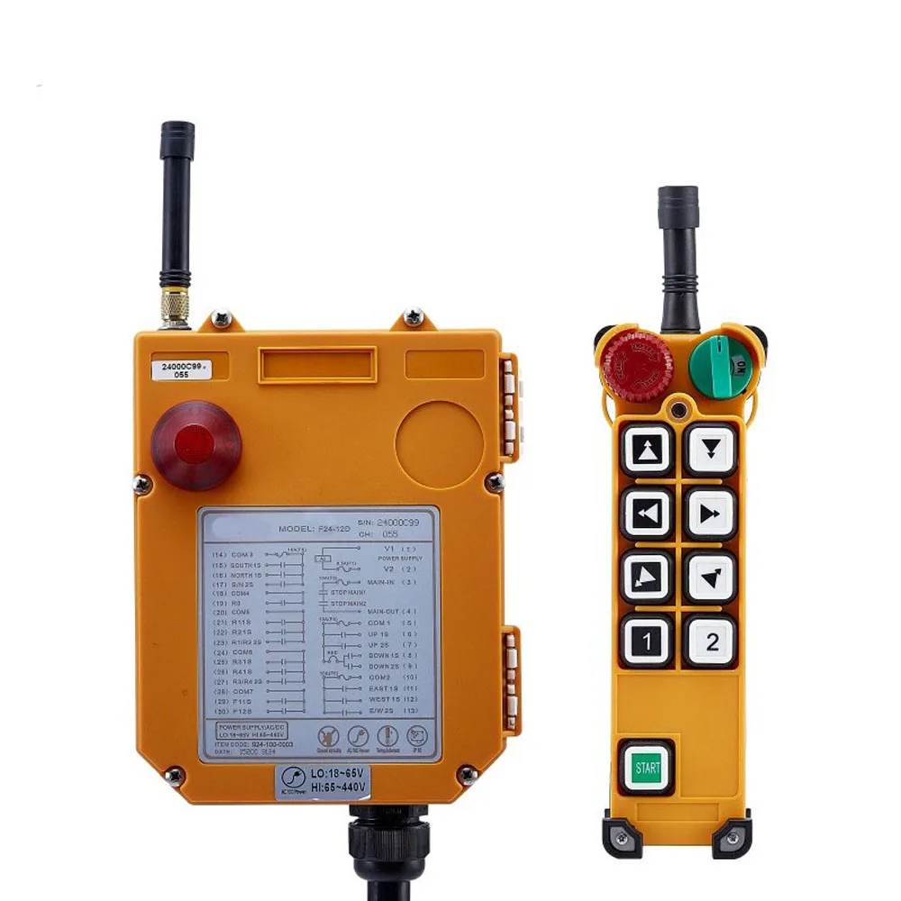 

TELECRANE Wireless Single Speed Industrial Remote Controller Electric Hoist Remote Control 1 Transmitter + 1 Receiver F24-8S