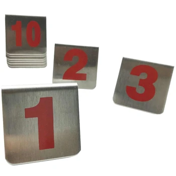 

10 Pcs Metal Tent Style Stackable Table Numbers,Place Cards Suitable For Restaurants Cafes Bars And Personal Gatherings. (Number