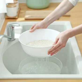 

Kitchen Drain Basket Bowl Rice Washing Colander Basket Strainer Noodles Vegetable Fruit Double Drain Storage Basket Kitchen Tool