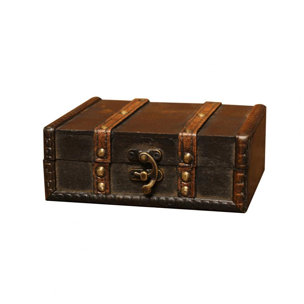 Wooden Vintage Lock Treasure Chest Jewelry Storage Box Case Organizer Large  Capacity Retro Wood Bracelet Hair Clip Trinket Case - Storage Boxes & Bins  - AliExpress