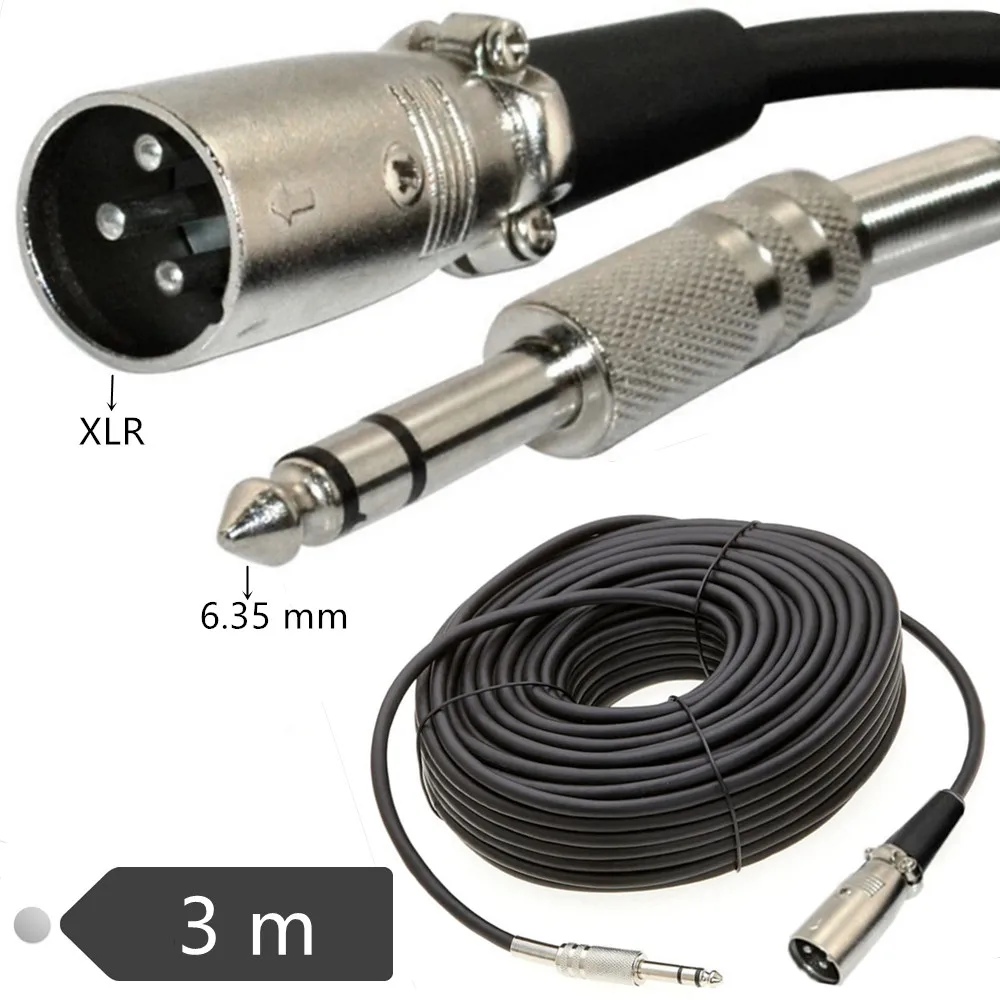 ERE XLR Male-1/4 ġ TRS ̺, XLR 3  Male- ġ 6.35mm TRS Male 뷱 ĿƮ ̾ ũ ڵ