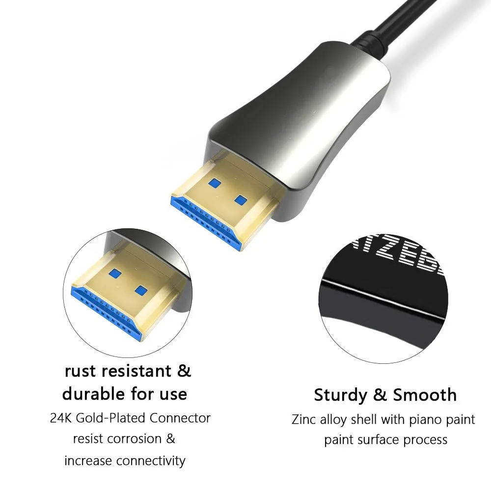 HDMI Optical Fiber Cable HDMI to HDMI 10M 30M 50M 100M 4k @ 60Hz for HDR TV LCD Laptop PS3 Projecto