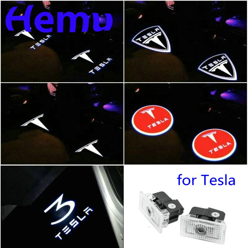 

For Tesla Model S Tesla Model 3 X Y Led Car Door Welcome Light logo Projector Laser lamp Ghost Shadow Door light Accessory 2pcs