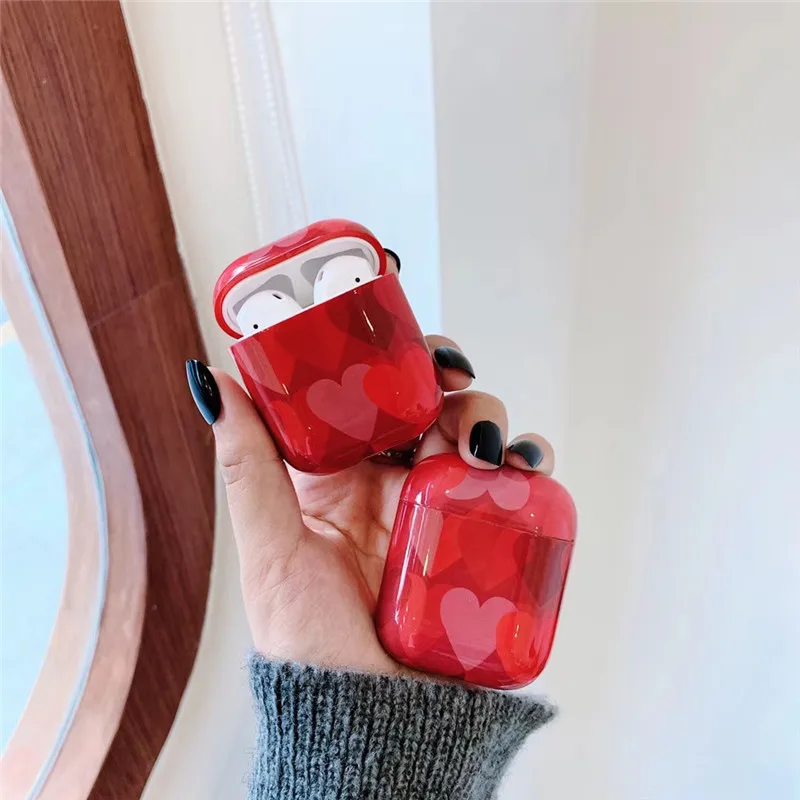 KJOEW Red Love чехол для наушников Apple Airpods силиконовый прекрасный Чехол AirPods1 2