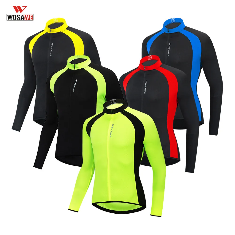 

WOSAWE Men's Autumn Winter Cycling Jersey Long Sleeve Sun-protective Road Bike Tops MTB Jersey Bicycle Clothing Hombre Wear