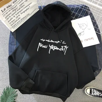 

Hoodies Women Hooded 2018 Winter Thicker Plus Velvet Letter Printed Patchwork Leisure Sweatshirts Womens Korean Style Pullovers