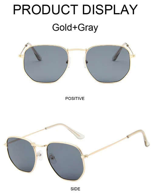 Designer Square Sunglasses For Men - Classic Metal Polygon Shades_voghion.com