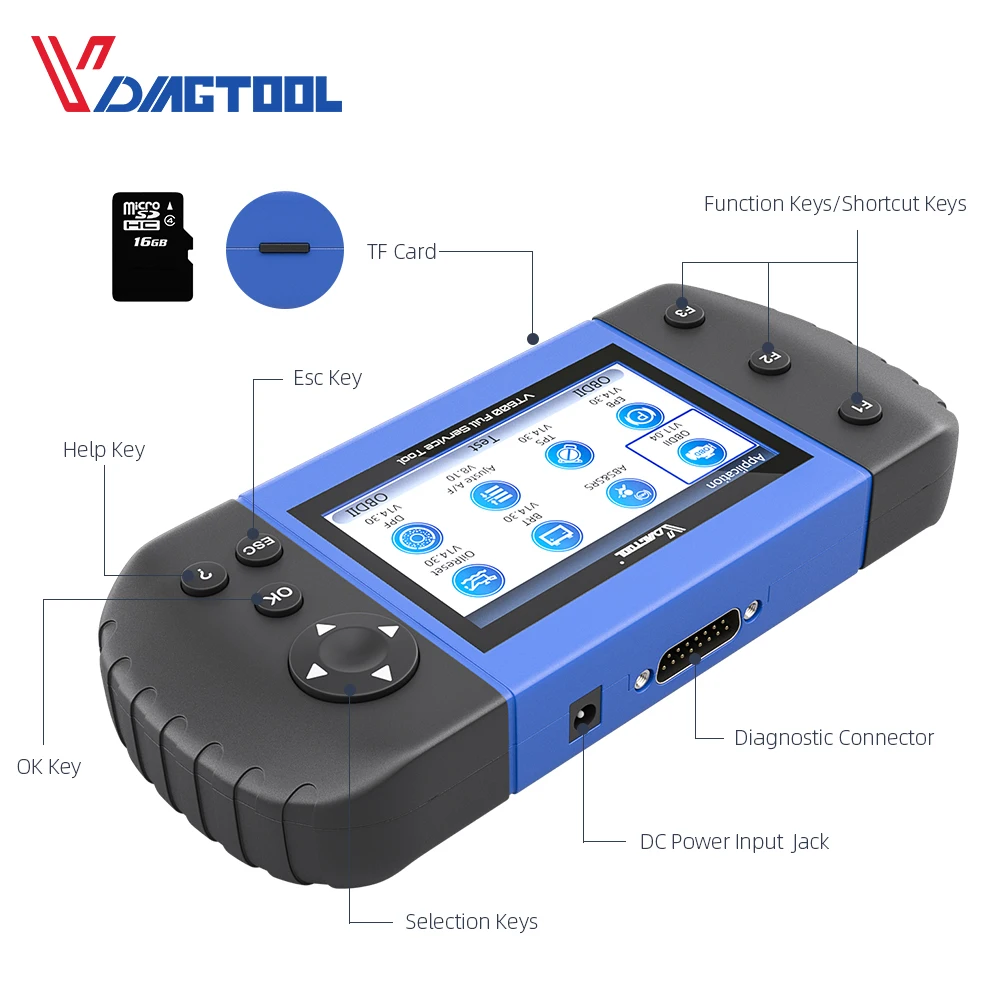 VDIAGTOOL автомобильный диагностический VT600 OBD2 сканер инструмент двигатель ABS SRS EPB масляный Сервис Сброс инжектор кодирования OBD2 PK NT650 CRP123 129E