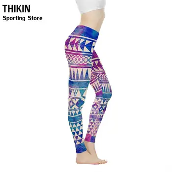 

Color Gradient Aztec Style Women legins High Elastic Waist Pants Woman Skinny Stretch Sports Plus legins Leggings Size XS-XL