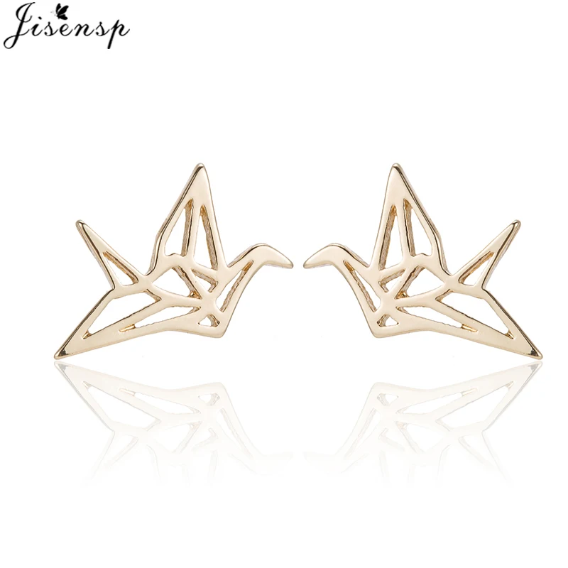 Neue Mode Großhandel Schmuck Wilde Origami-Kranich Edelstahl-Ohrringe für Frauen Niedliche Tier-Vogel-Ohrstecker Pendientes – Detail 22