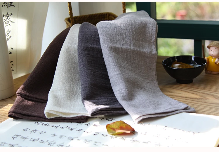 Description Picture 2 of itemDinner Plate Texture Napkin,Washes Cotton Solid Color Absorbent Tea Towel,Ultra Soft Cloth Place Mats,for Bridal Party Decor