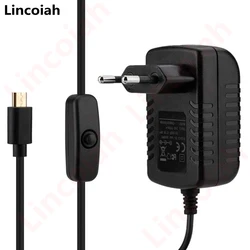 Universal Power Adapter with Micro USB Port, 5V/3A Output, AC 100-240V Input, with Switch Button - 5V 3A Micro USB (With button)