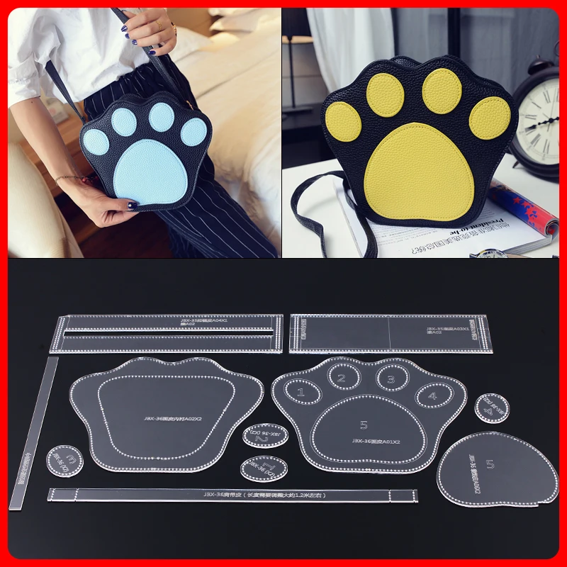 

1 set Leather hand DIY tool acrylic plate type leather goods perspex model mould slant span package