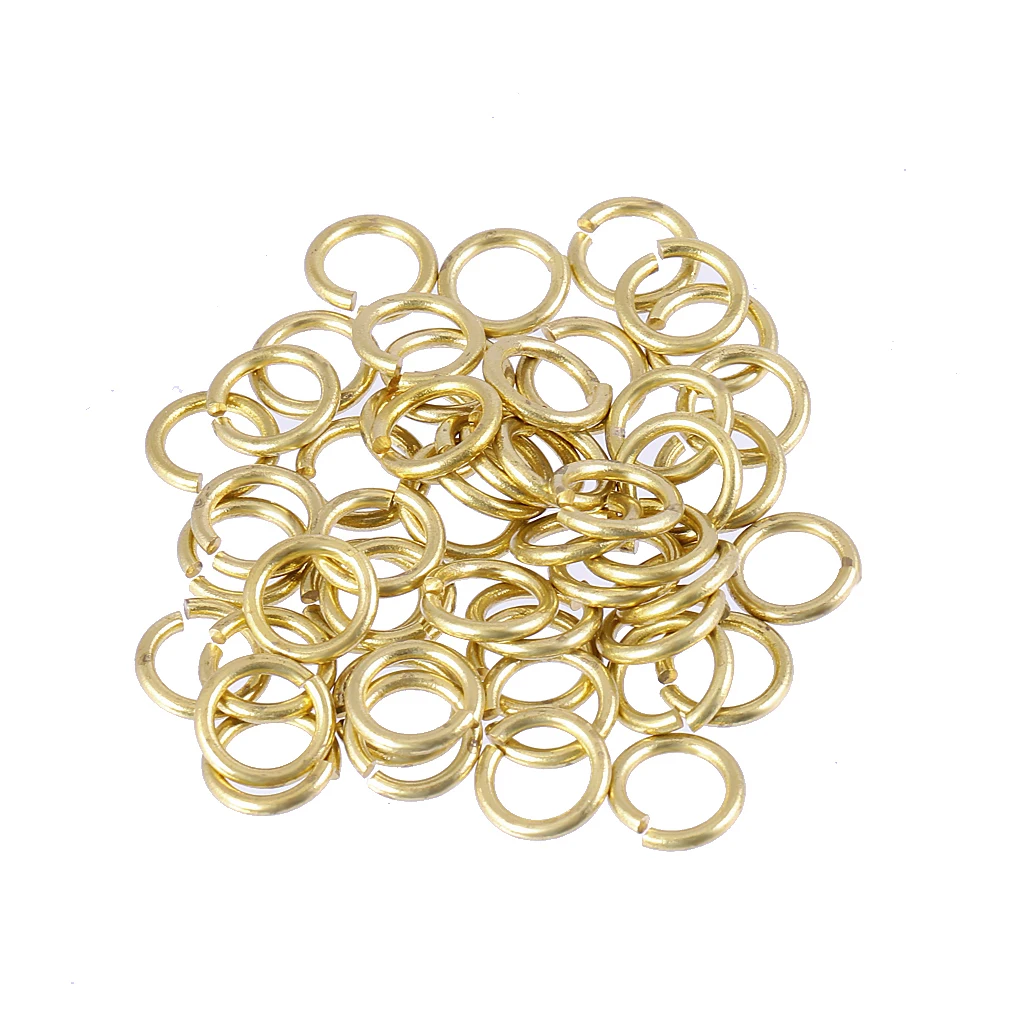 50Pcs Old Gold Key Holders Split Rings Jump Keyrings Keychain Keyfob Findings