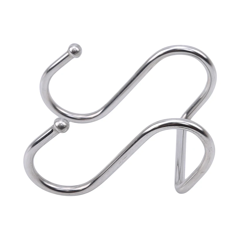 

1Pc Hot Sale Stainless Steel Hooks Double S Shape Back Door Clothes Bag Hook Kitchen Cupboard Sundries Organizer