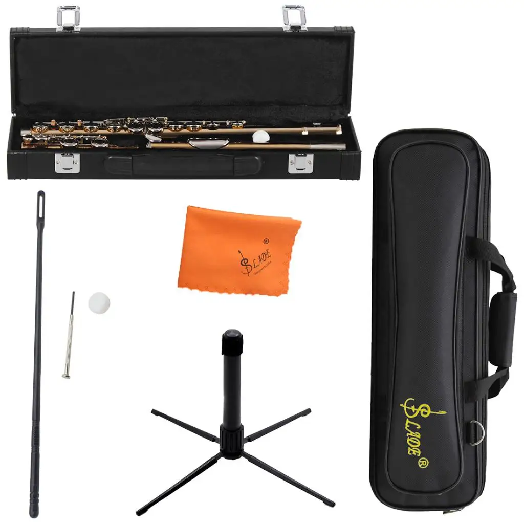 

SLADE Professional Gold 16 Hole C Flute For Band Orchestra W/ Case