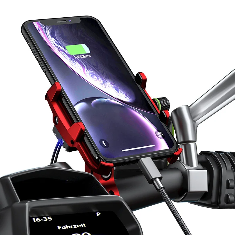 Держатель для телефона мотоцикла зеркало заднего вида с USB QC3.0 держатель быстрой