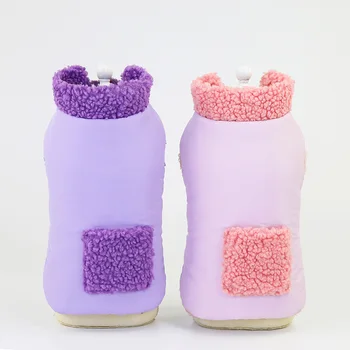 

Pet Supplies Dog Autumn Winter Fashion Color Matching Pocket Cotton Coat Double Face Plush Warm Coat
