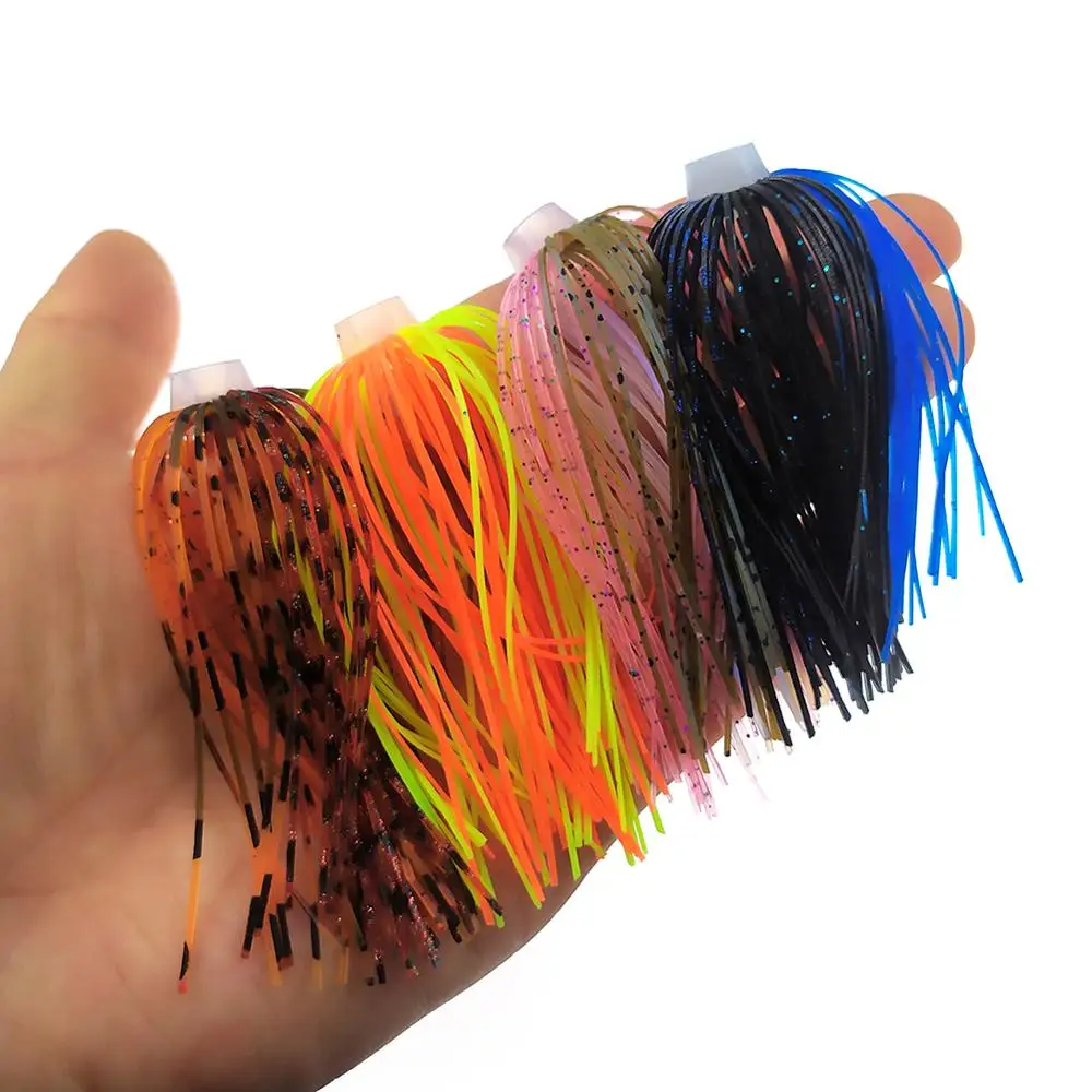 5-Pack DIY Fishing Jig Skirts - 88 Strand 64mm Silicone Umbrella Skirts For Lure Making (No. 2)