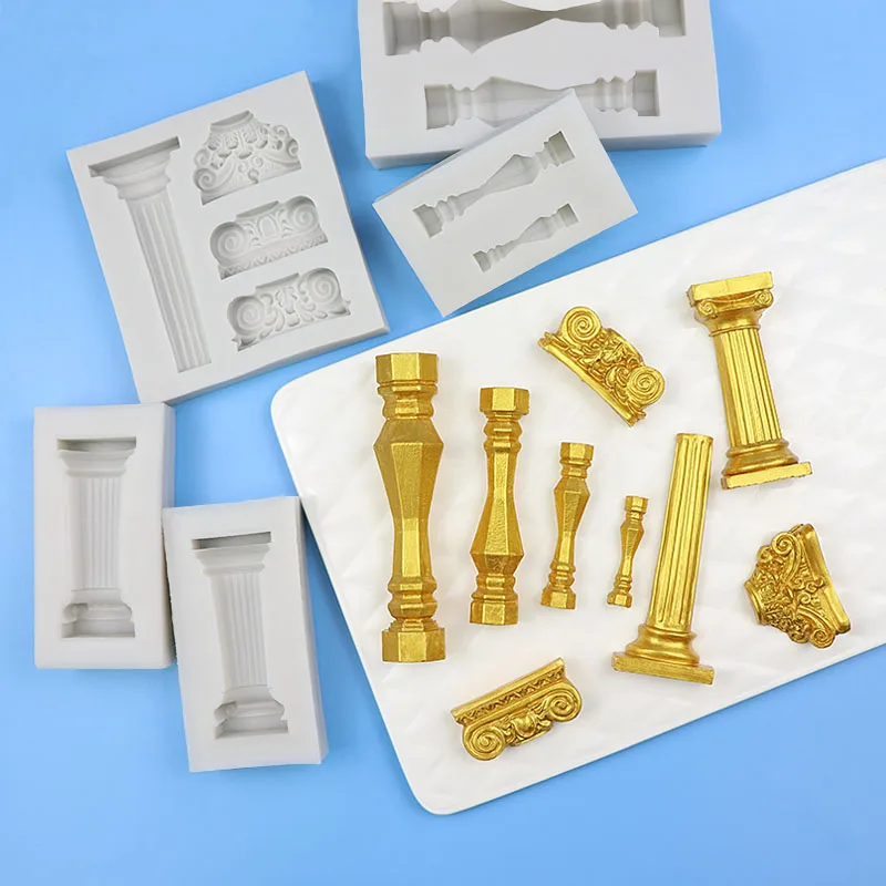 3D колонки силиконовые DIY шоколадная форма рельеф помадка формы для сахара вечерние инструменты для украшения торта