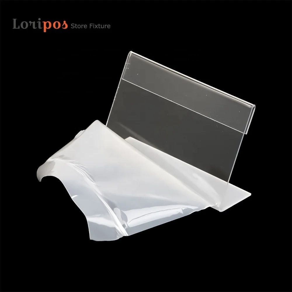 Acrylic T1.3mm Clear Frame Plastic Table Sign Price Tag Label Display Paper Promotion Card Holders Small l Shape Stands