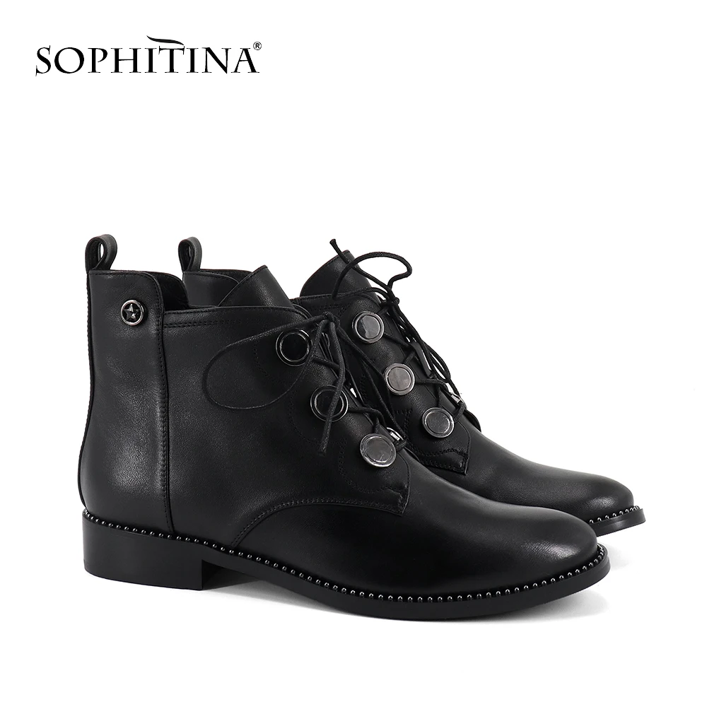 SOPHITINA/Женские ботиночки. Ботинки женские из натуральной кожи внутри ворсин.