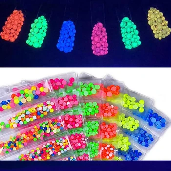 

800pcs/bag 3D Fluorescence Glass Nail Rhinestones for Nail SS6-20 Nail Art Decor Rhinestones Nail Stones For Nails Accessories