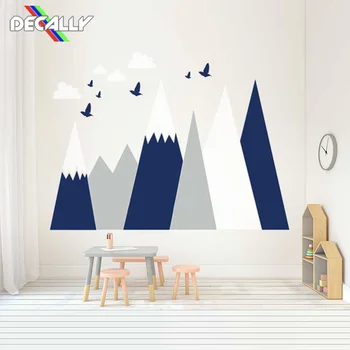 

Wall Decals Three Colors Mountain Vinyl Wall Sticker Decals Home Decor for Kids Baby Room Removable Cute Nursery Unique Murals