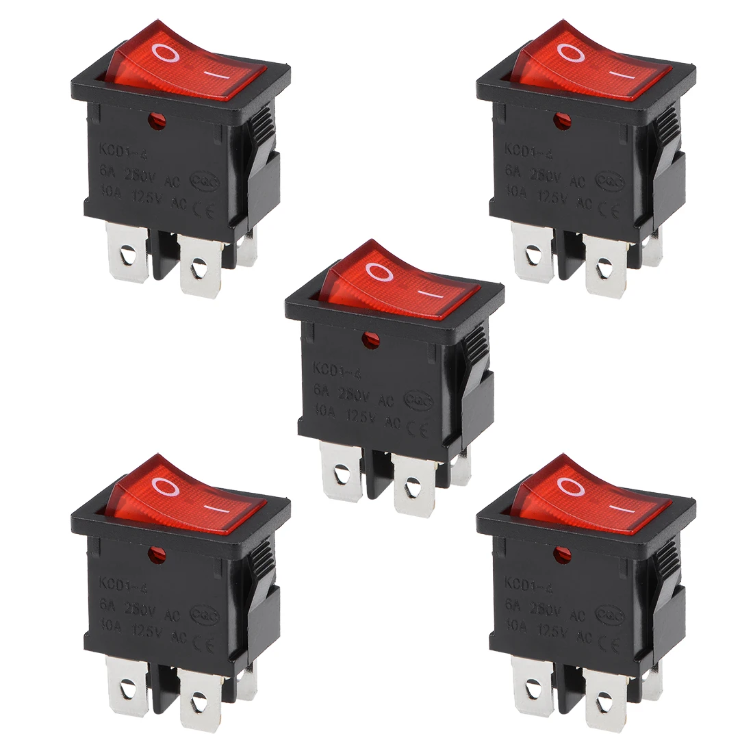

uxcell Boat Rocker Switch Red LIght AC 12/24V Toggle Switch for Boat Car Marine ON/OFF AC 250V/6A 125V/10A 5pcs