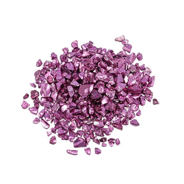 20/50g Glass Metal Crushed Stone Filler DIY Table Decoration Cake Fruit Coaster Filling Decorative Crystal For Epoxy Resin Mold Light purple