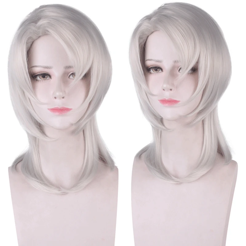 

35Cm Length White Color Cosplay Wig Anime Demon Slayer: Kimetsu no Yaiba Rui Wig Long Hair For Men And Women