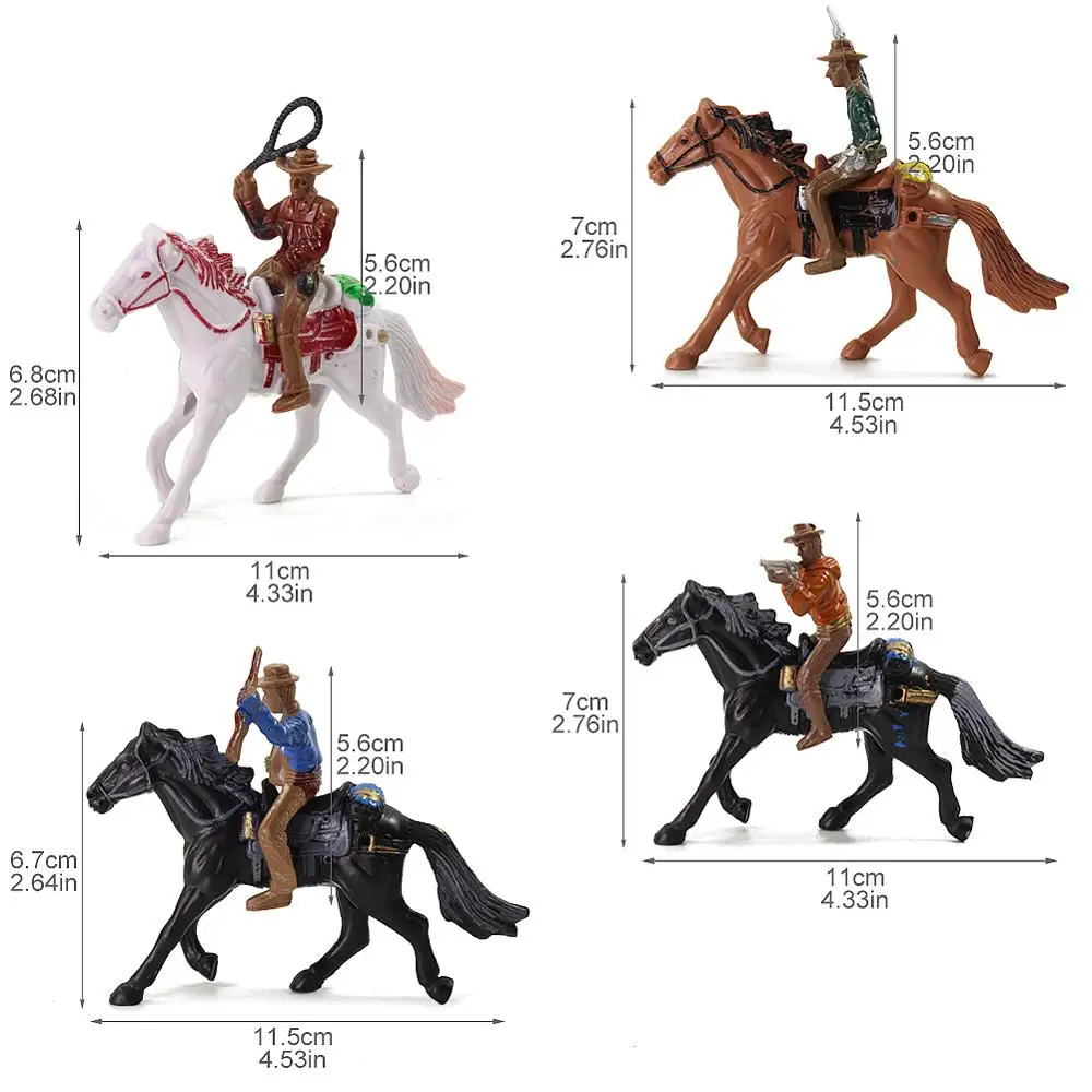 8 шт. модель 1:25 окрашенные фигурки лошадей ковбойский рыцарь в западном стиле