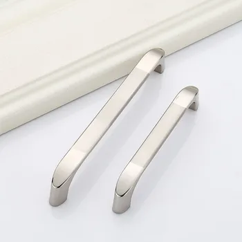 KKFING Nickel Brushed Zinc Alloy Cabinet Door Handles Drawer Knobs Kitchen Cupboard Wardrobe Door Pulls Simple Furniture Handle