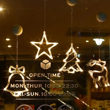 

LED Christmas Lights Indoor Window Decorations with Suction Cup for Holiday Birthday Party Christmas Tree Decorations JA