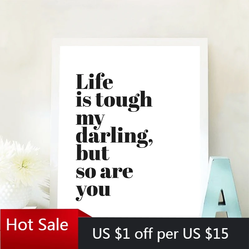 Мотивирующая Мотивационная Цитата Life Is Hard плакат принты подарок для матери