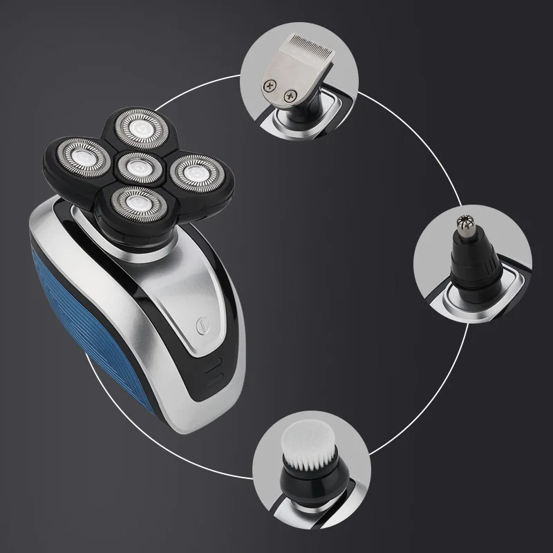 

WXB New five-head razor 5-in-1 multi-function electric shaver for men Facial razor shaving machine body trimmer groomer Beard