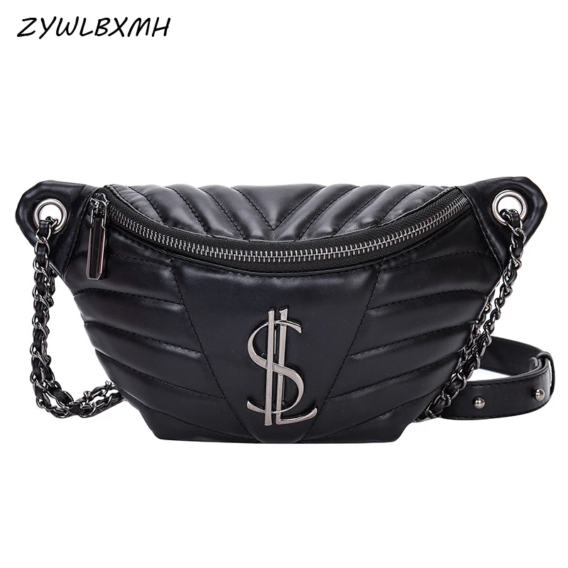 

ZYWLBXMH Letter Waist Pack Solid Color Waist Bag Women's Chest Bag Zipper Belt Bag Waterproof PU Leather Fanny Pack riñonera