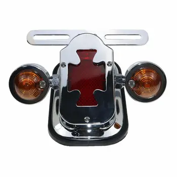 

Chrome Cross Tail Turn Signal Light For Harley Cruiser Chopper FLSTN FLSTSC FL