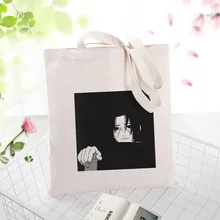 Наруто сумка для покупок Холщовая Сумка для ежедневного использования текст DIY пользовательский принт Логотип эко многоразовая утилизация