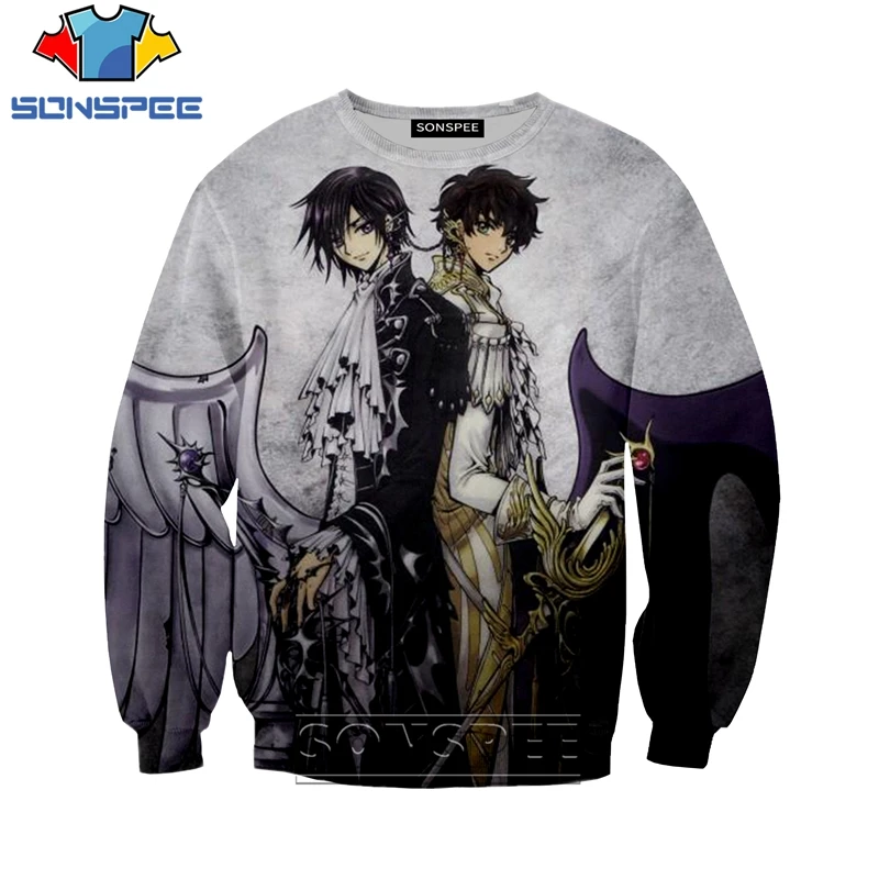 

Sweatshirts Long Sleeve 2019 SONSPEE 3D Print Men/Women Streetwear Unisex Casual Pullover Annime Code Geass Prined Hoodie